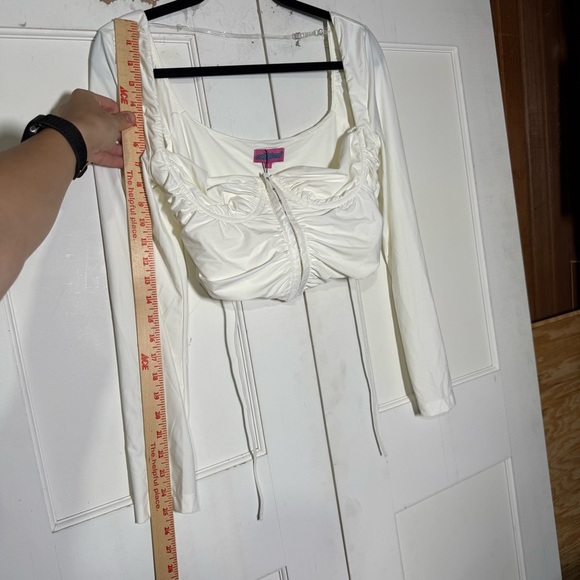 Edikted White Corset Top Long Sleeve Size Large NWT Cute - Picture 3 of 10
